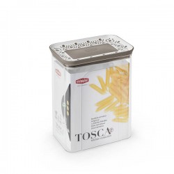 BARATTOLO ERMETICO TOSCA 2,2lt 10x15,5x19,5cm BIANCO/TORTORA