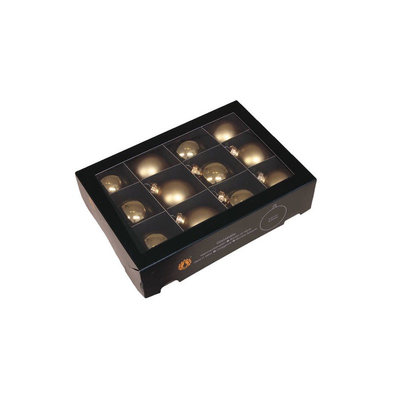 PALLINE VETRO ø57mm BRIGHT GOLD COMBI 12pz