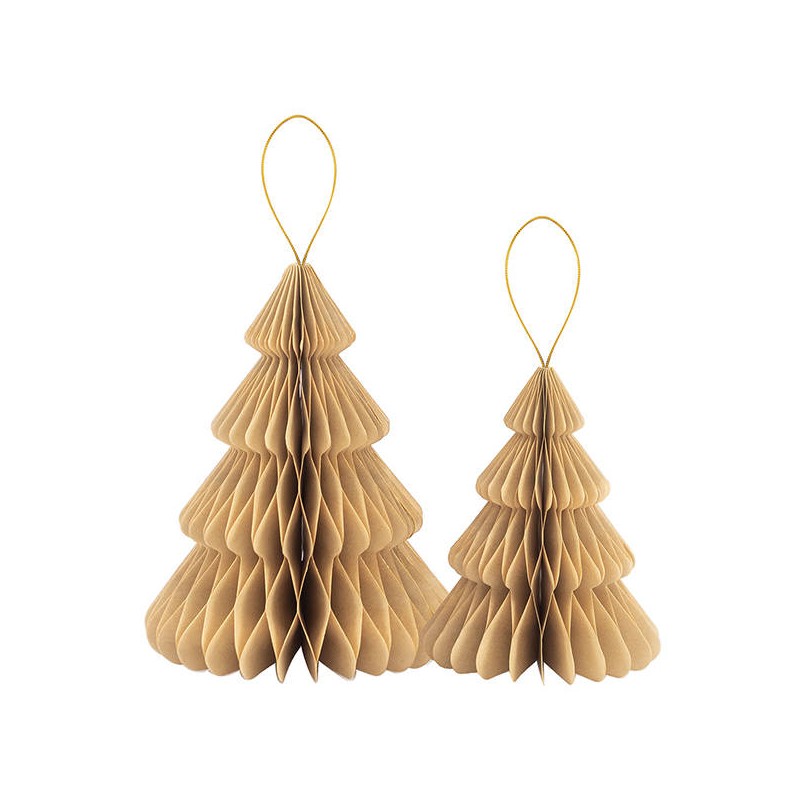 ALBERI IN CARTA h20/25cm KRAFT PROFILO ORO 2pz