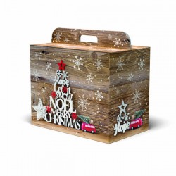 SCATOLA REGALO C/MANIGLIA LINEA 400 43x26x34cm SNOWFLAKES PORTATA 7kg