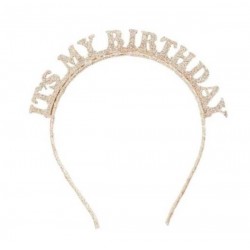 CERCHIETTO GLITTER ORO IT'S MY BIRTHDAY