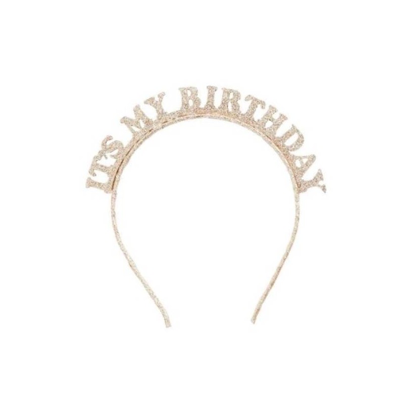 CERCHIETTO GLITTER ORO IT'S MY BIRTHDAY
