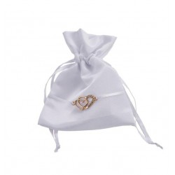 SACCHETTO BIANCO C/CUORE GOLD 12pz