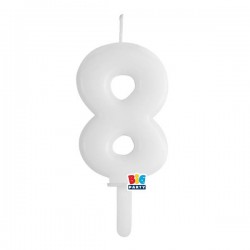 CANDELINA NUMERO 8 TINY PLUMP BIANCO 7cm