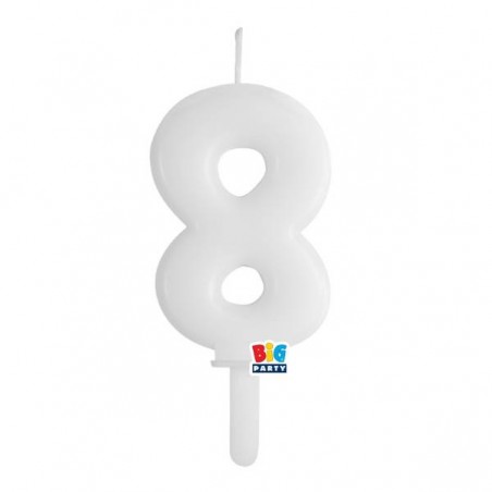CANDELINA NUMERO 8 TINY PLUMP BIANCO 7cm