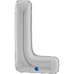 LETTERA L MYLAR SILVER 26 66cm