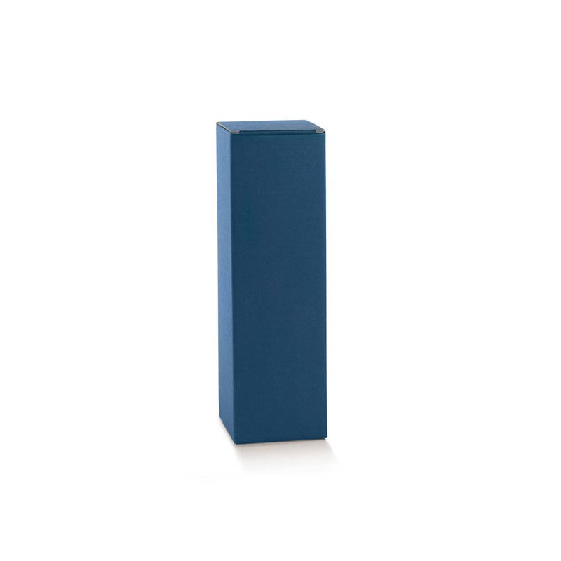 SCATOLA 1 BOTTIGLIA CHAMPAGNE 10x10x34cm FIBRA BLU