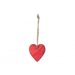 CUORE IN LEGNO C/APPENDINO 4cm ROSSO 24pz