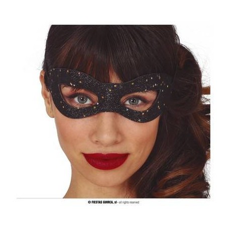 MASCHERA NERA STELLE GLITTER