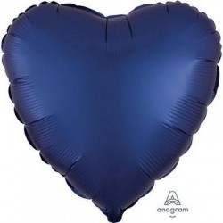 PALLONE MYLAR CUORE 17 42cm SATIN BLU NAVY