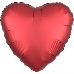 PALLONE MYLAR CUORE 17 42cm SATIN ROSSO SANGRIA