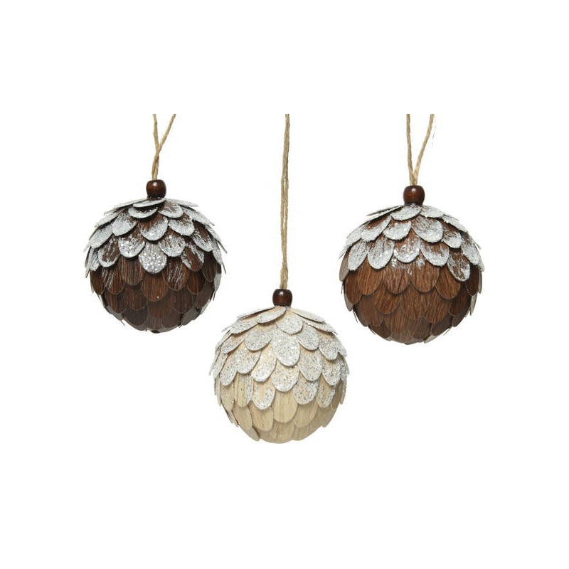 PALLINA FOAM LEGNO CON NEVE 3ass Ø8cm 1pz