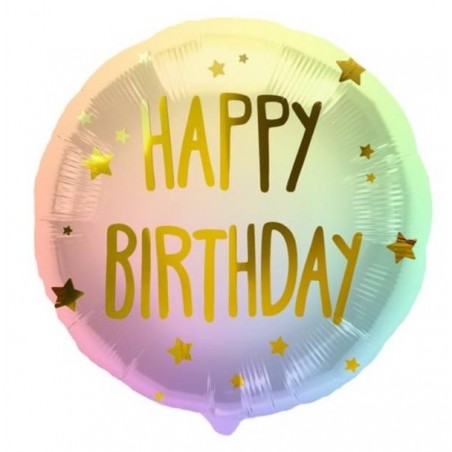 PALLONE MYLAR 18 45cm HAPPY BIRTHDAY STARS
