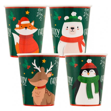 BICCHIERI 250cc E8 COVER SANTA'S FRIENDS 8pz