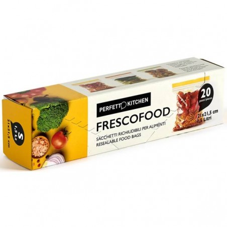 FRESCOFOOD BUSTA ERMETICA FRIGO/CONGELATORE 21x21,5cm 20pz