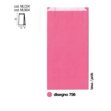 BUSTE REGALO CARTA SEALING ROSA 756 12+4x22cm 100pz PER ALIMENTI
