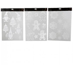 VETROFANIA STICKER GLITTER WHITE 2ass 28x40cm