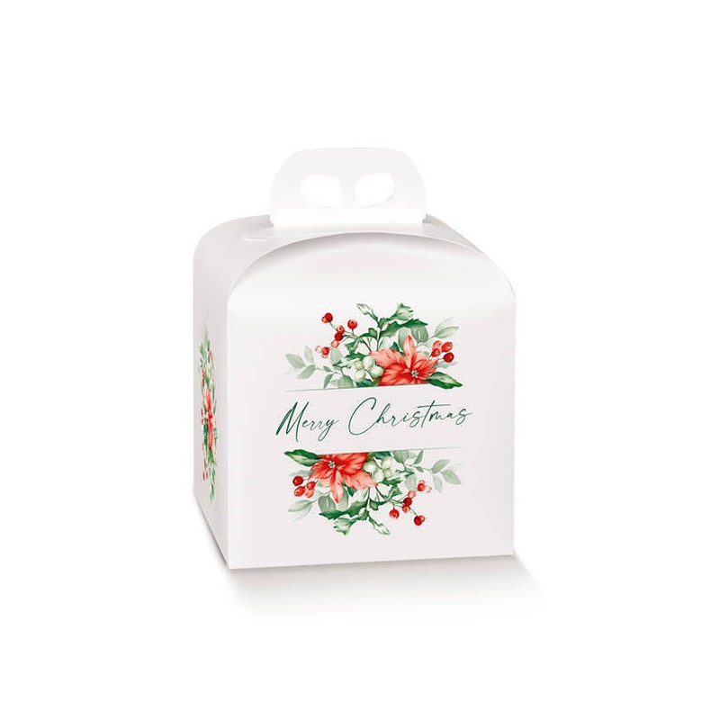 SCATOLA PANETTONE 24,5x24,5x13cm CHRISTMAS FLOWER