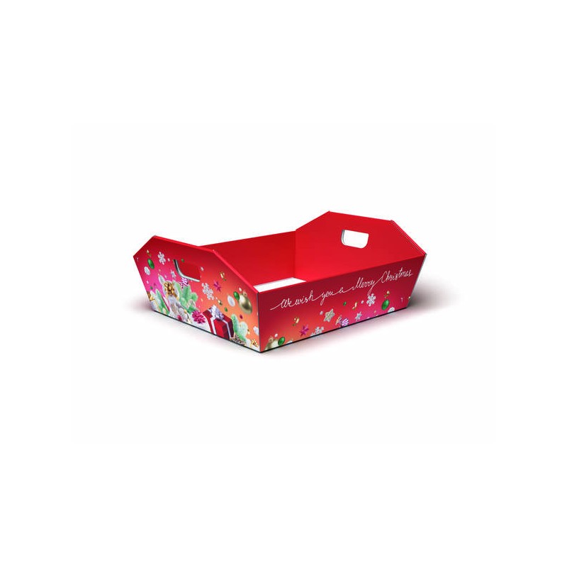 CESTA REGALO C/MANIGLIE MEDIA 34x29x10cm CHRISTMAS PARTY PORTATA 10kg