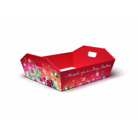 CESTA REGALO C/MANIGLIE MEDIA 34x29x10cm CHRISTMAS PARTY PORTATA 10kg