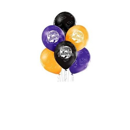 PALLONCINI LATTICE 12 30cm HAPPY HALLOWEEN 6 pz