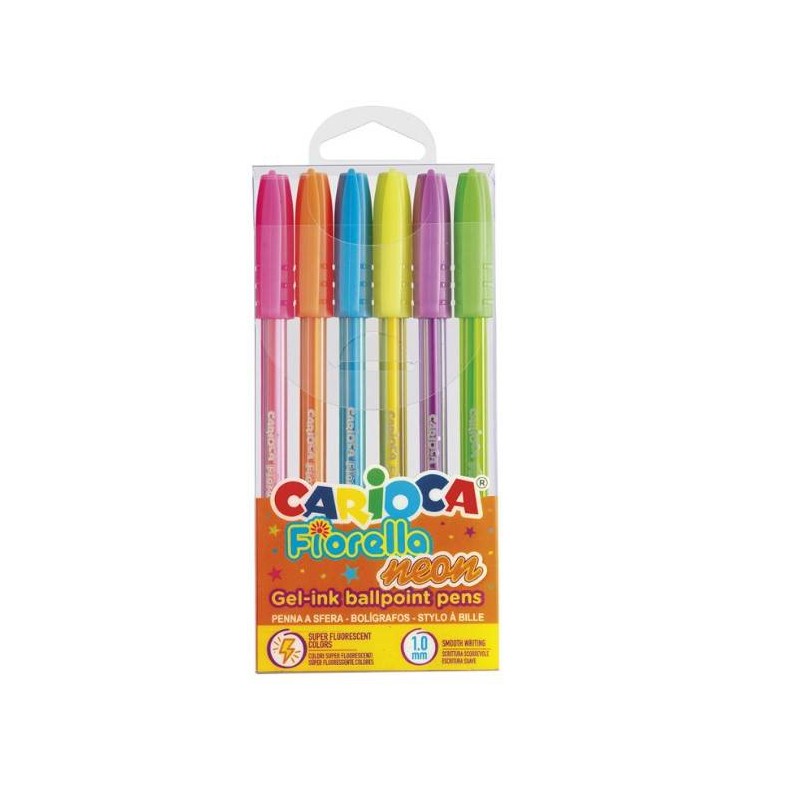 PENNE GEL COLARATE NEON CARIOCA 6pz