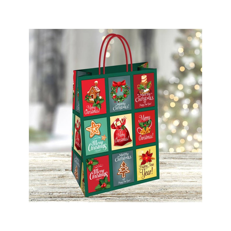 SHOPPER CARTA MAX CHRISTMAS 36x12x41cm