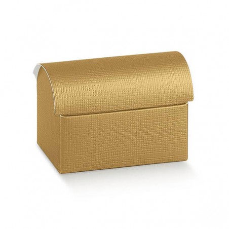 SCATOLA BAULETTO SETA ORO 10x7x7,5cm 10pz