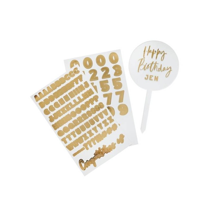 DECO PERSONALIZZABILE PER TORTE IN ACRILICO ORO