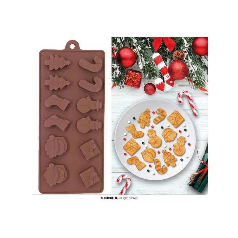 STAMPO IN SILICONE PER 12 BISCOTTI BABBO