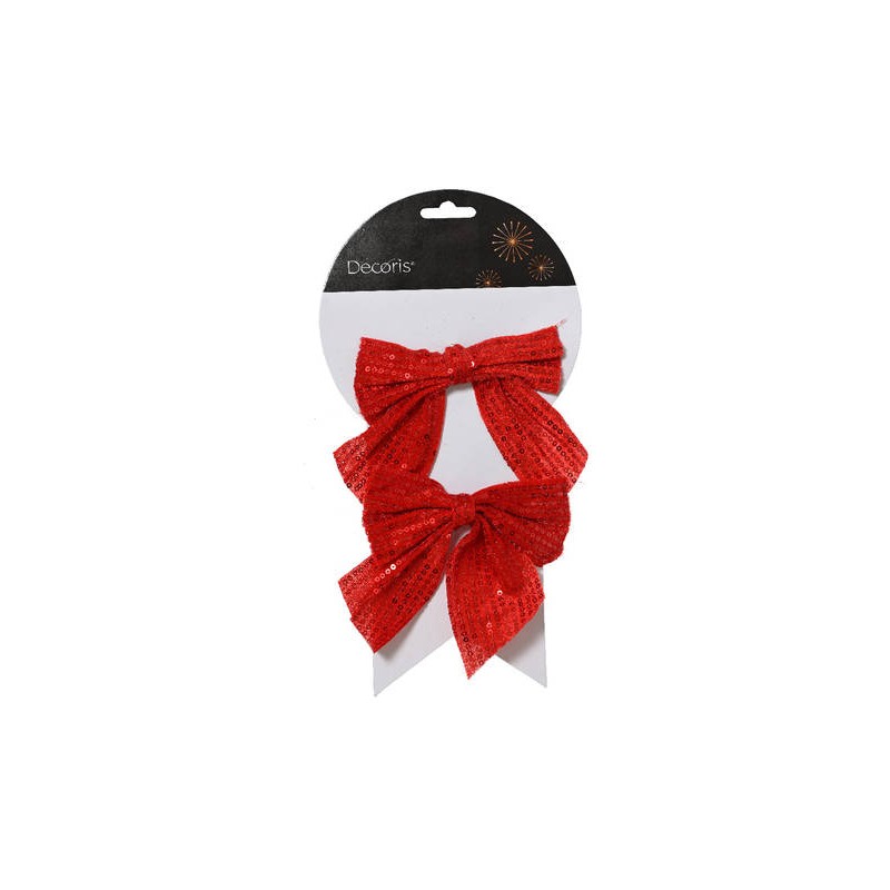 FIOCCO PAILLETTES 12x13cm CHRISTMAS RED 2pz