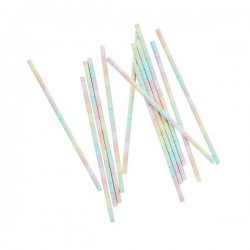 CANNUCCE DI CARTA ECO 20pz ARCOBALENO