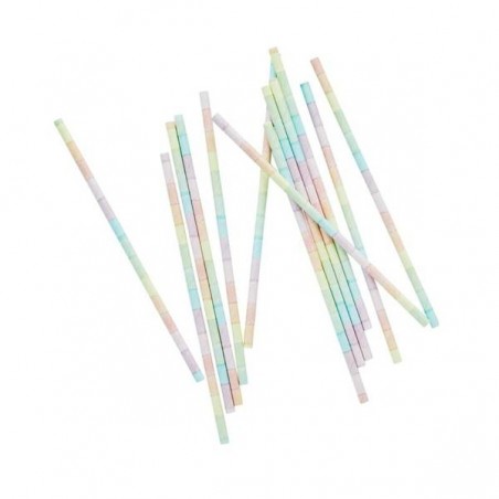 CANNUCCE DI CARTA ECO 20pz ARCOBALENO