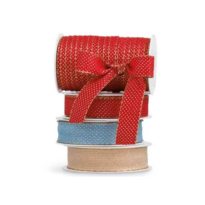 NASTRO TESSUTO SPILLI POIS mm10x25mt 07-ROSSO