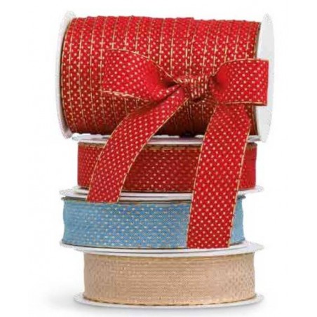 NASTRO TESSUTO SPILLI POIS mm10x25mt 07-ROSSO