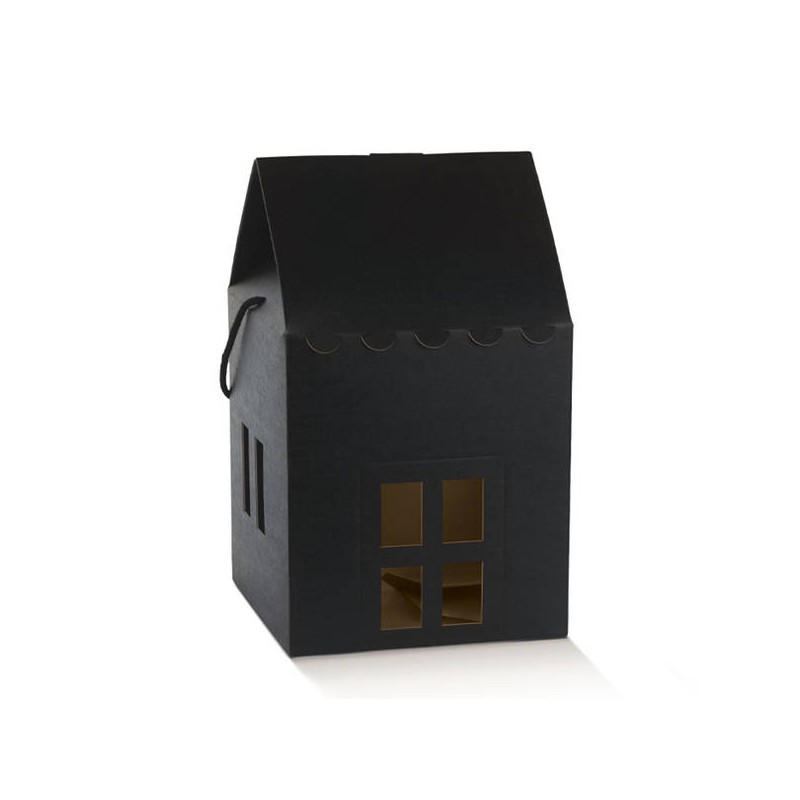 CASETTA C/CORDINI 23x23x26cm SETA NERO