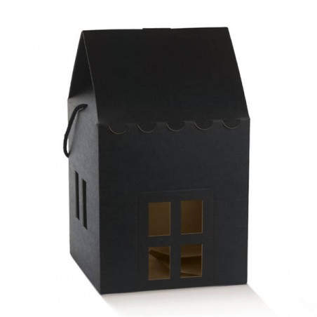 CASETTA C/CORDINI 23x23x26cm SETA NERO