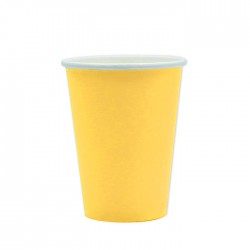 BICCHIERI 200cc ECOLOR BIODEGRADABILI GIALLO 25pz
