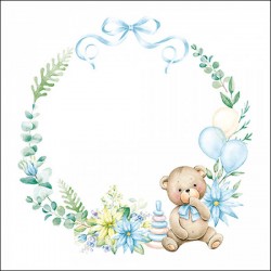 TOVAGLIOLI 33x33 BABY TEDDY BEAR AZZURRO 20pz