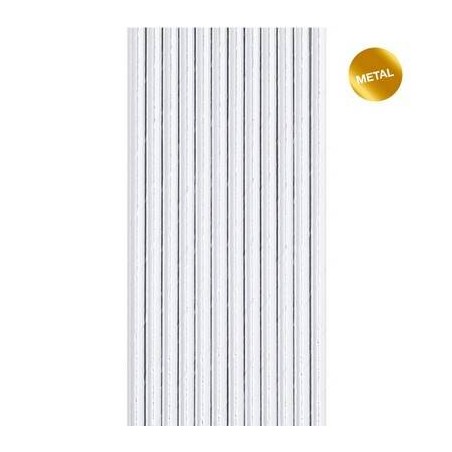 CANNUCCE IN CARTA METAL ARGENTO 20cm 12pz