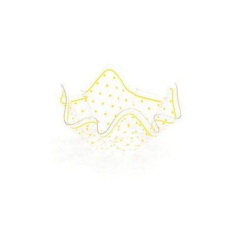 CIOTOLA TRASPARENTE DECORO POIS GIALLO ø13 H.7