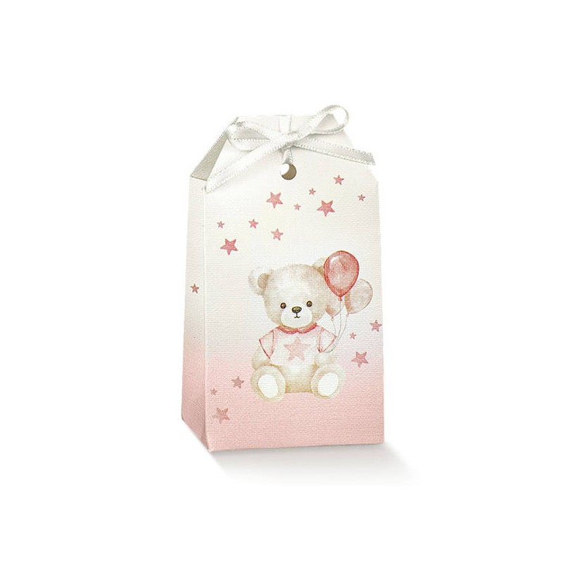 SCATOLA TAG 5,5x3,5x10cm BABY ORSETTO ROSA 10pz