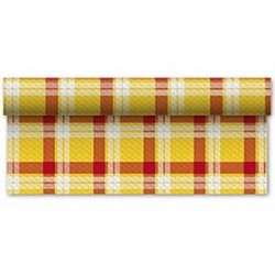 TOVAGLIA ROTOLO CARTA 1x50mt SCOZZESE GIALLO-ROSSO