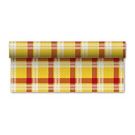 TOVAGLIA ROTOLO CARTA 1x50mt SCOZZESE GIALLO-ROSSO