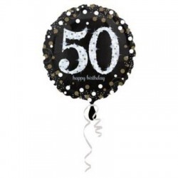 PALLONE MYLAR 45cm SPARKLING BIRTHDAY 50