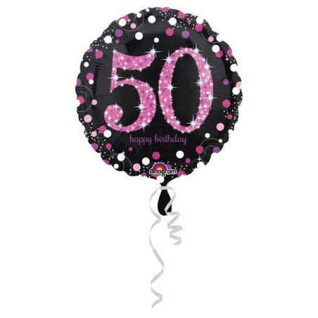 PALLONE MYLAR 50 ANNI PINK CELEBRATION 45cm