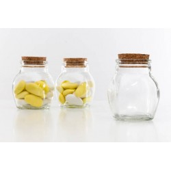 BARATTOLO VETRO TAPPO SUGHERO 110ml H.8cm H3137