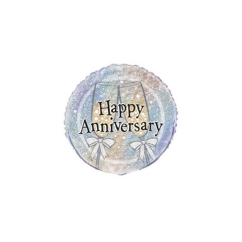 PALLONE MYLAR 18'' 45cm HAPPY ANNIVERSARIO