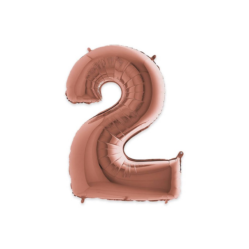 PALLONE NUMERO 2 MYLAR 102cm 40 ROSE GOLD