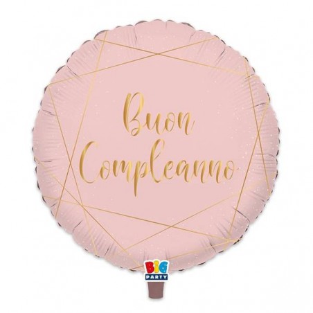 PALLONE MYLAR 18 45cm BUON COMPLEANNO ROSE